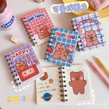 Notebook Spiral Cute Cartoon Bear rabbit coil Book Student portable Notepad Scrapbook Mini Loose Leaf Book